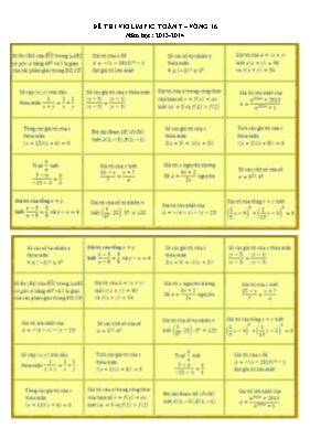 Đề thi violimpic Toán 7  Vòng 16 năm học 2013 - 2014